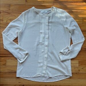 Elegant White cream Women's Blouse olive and oak size s
